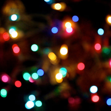 close-up colorful shot of christmas lights