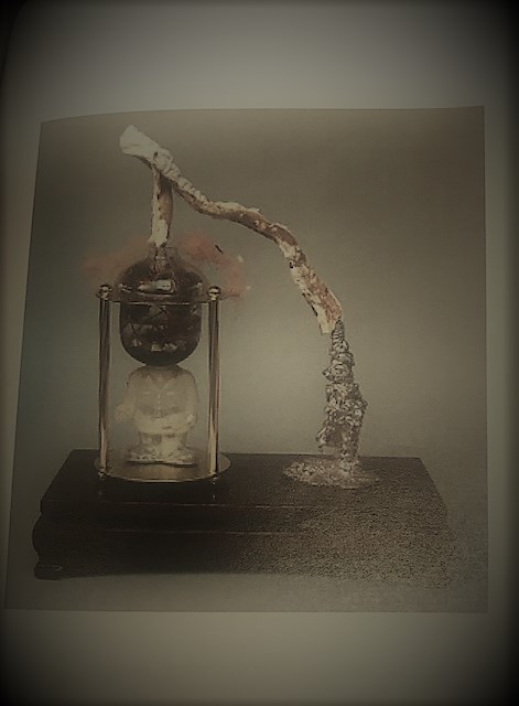 5- Alchemy apparatus, made to, under the right conditions, "coalesce a metallic sludge out of simulated thought processes and various bit of decomposing matter."