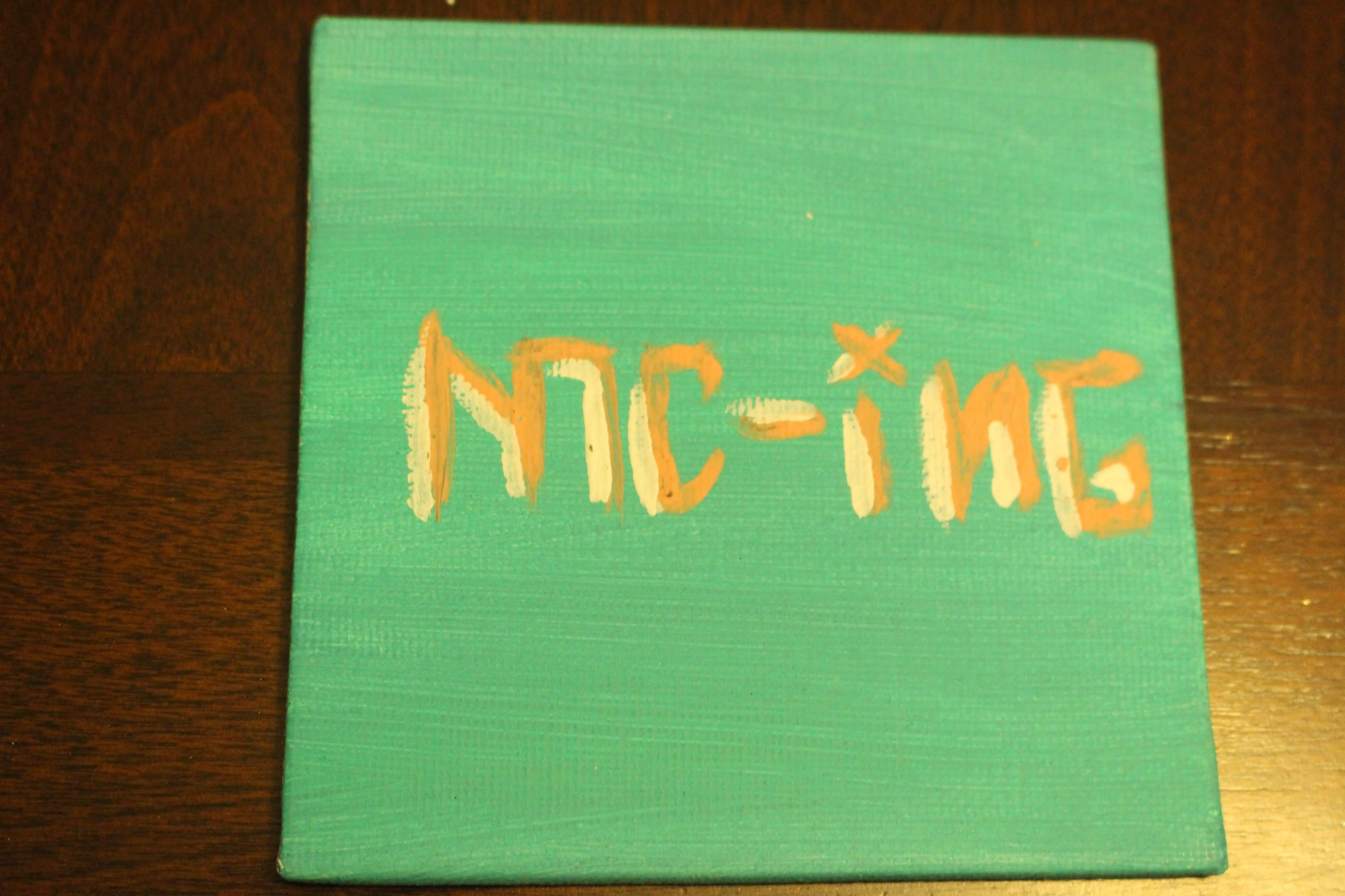 This is a painting of the word ‘mc-ing’ on a mini canvas. This word represents one of the ‘four elements of hip hop”.