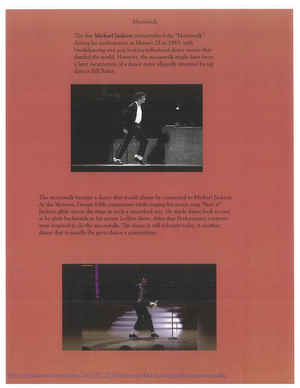 Page 11. The Moonwalk displayed at Motown 25th Anniversary.