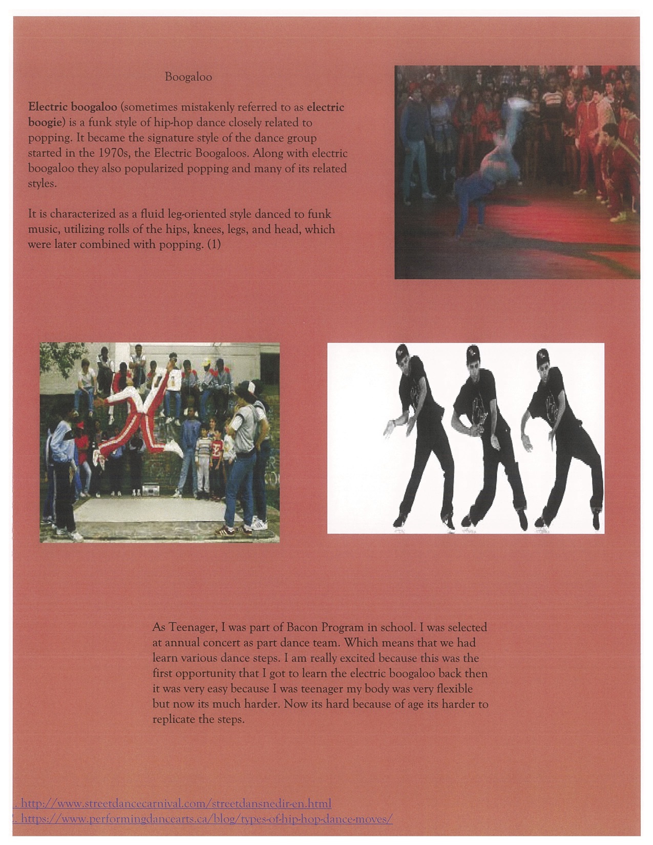 Page 3. The Boogaloo and some images of the dancers.